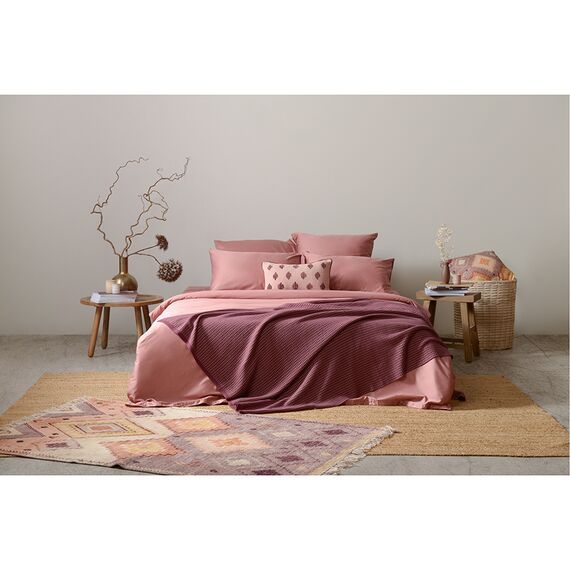 Чехол на подушку из хлопкового бархата с этническим орнаментом цвета лаванды из коллекции Ethnic, 45х45 см, изображение 8