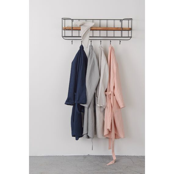 Халат из умягченного льна серого цвета Essential, размер M, изображение 3