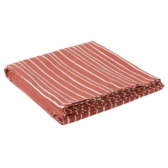 Скатерть из хлопка терракотового цвета с принтом Полоски из коллекции Prairie, 170х170 см, изображение 2
