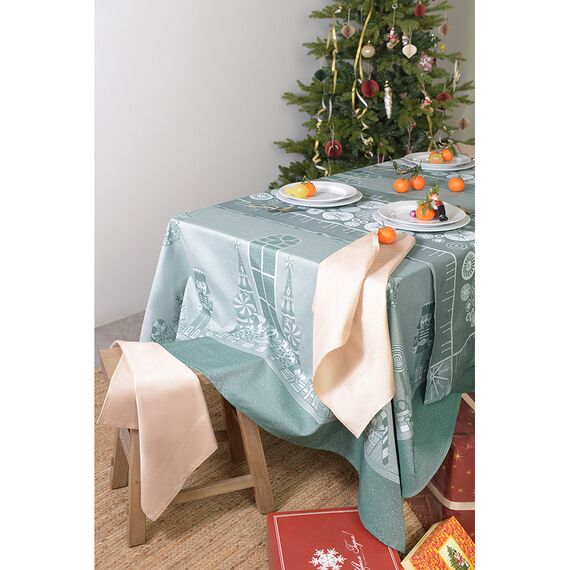 Скатерть из хлопка зеленого цвета с рисунком Щелкунчик из коллекции New Year Essential, 180х180см, изображение 4
