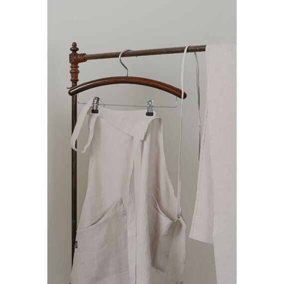 Фартук из умягченного льна бежевого цвета, 70х82 см, изображение 2