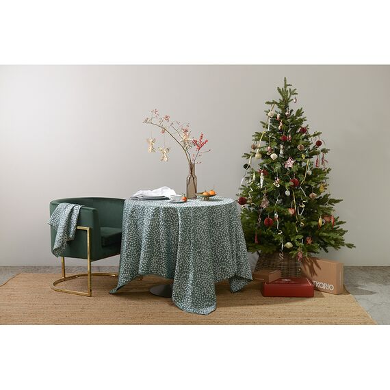 Скатерть из хлопка зеленого цвета с рисунком Спелая смородина, Scandinavian touch, 180х180см, изображение 2