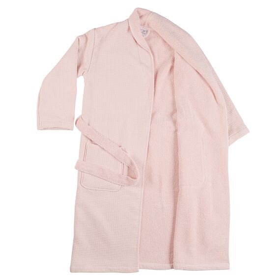 Халат банный из чесаного хлопка цвета пыльной розы из коллекции Essential, XL, изображение 6