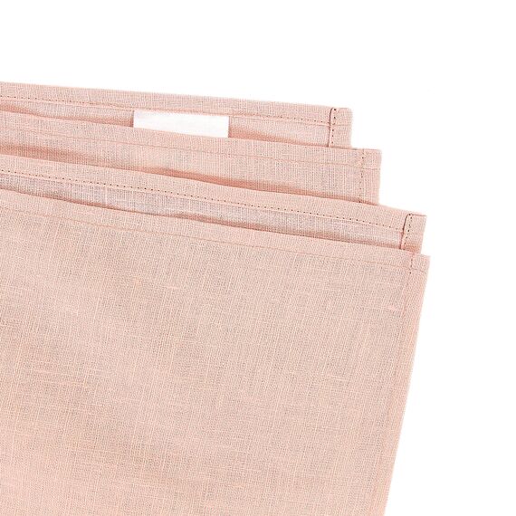 Скатерть на стол из умягченного льна с декоративной обработкой цвета пыльной розы Essential, 143х250, изображение 2