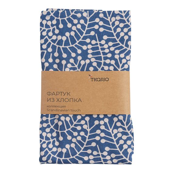 Фартук из хлопка темно-синего цвета с принтом Спелая Смородина из коллекции Scandinavian touch, 70х85 см, изображение 6