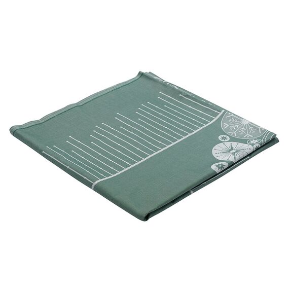 Скатерть из хлопка зеленого цвета с рисунком Ледяные узоры из коллекции New Year Essential, 180х180см, изображение 4