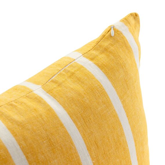 Чехол на подушку декоративный в полоску горчичного цвета из коллекции Essential, 40х60 см, изображение 9