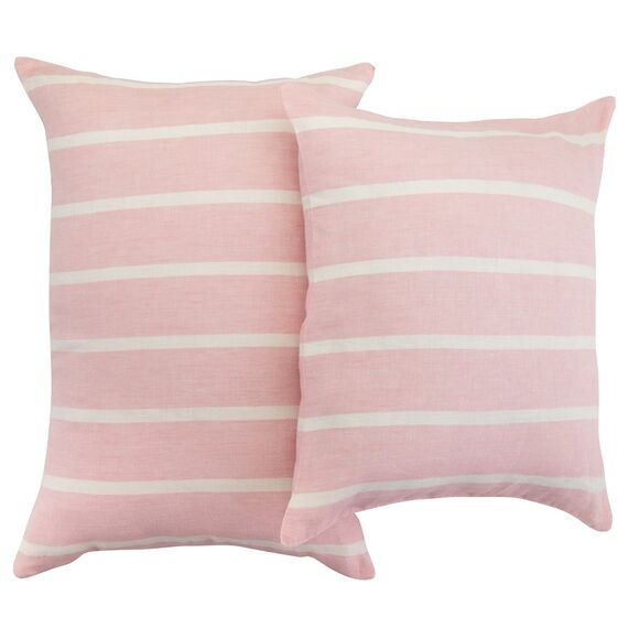 Чехол на подушку декоративный в полоску цвета пыльной розы из коллекции Essential, 40х60 см, изображение 7