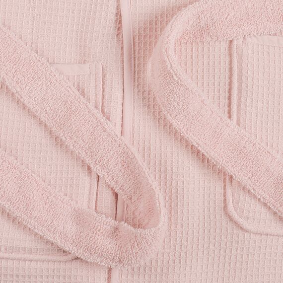 Халат банный из чесаного хлопка цвета пыльной розы из коллекции Essential, L, изображение 2
