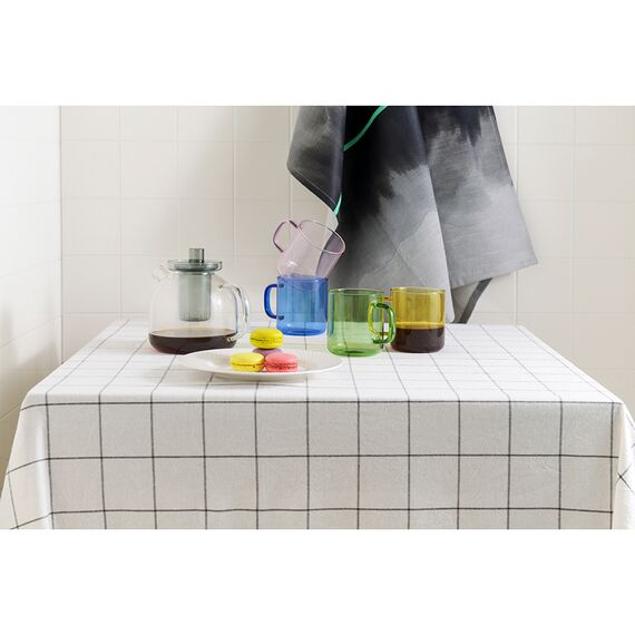 Скатерть из хлопка белого цвета в клетку из коллекции Essential, 170х170 см, изображение 2