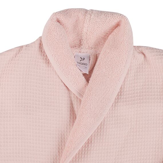 Халат банный из чесаного хлопка цвета пыльной розы из коллекции Essential, XL, изображение 7