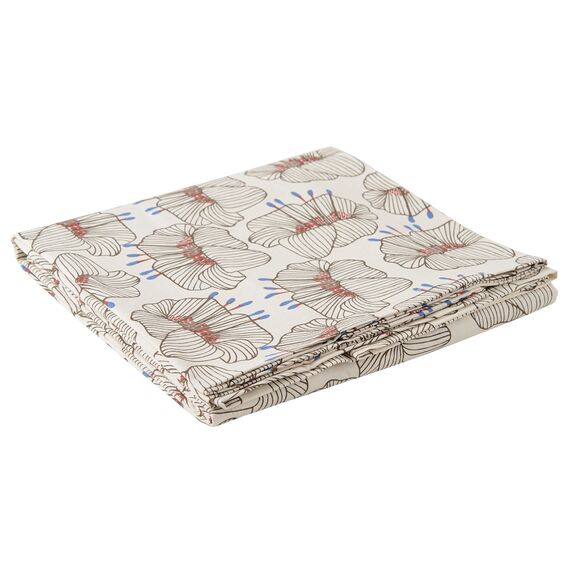 Скатерть из хлопка молочного цвета с принтом Цветы из коллекции Prairie, 170х170 см, изображение 2