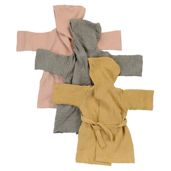 Халат из жатого хлопка серого цвета из коллекции Essential 4-5Y, изображение 3