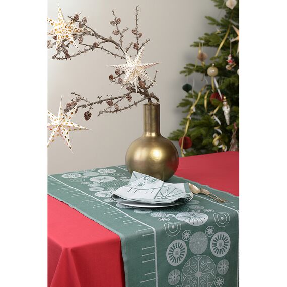 Скатерть на стол из хлопка красного цвета Russian North, 150х250 см, изображение 2