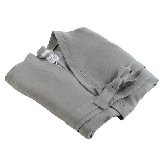 Халат из умягченного льна серого цвета Essential, размер S, изображение 7