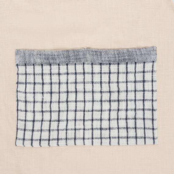 Фартук из плотного хлопка с контрастным карманом в клетку из коллекции Essential, 70х80 см, изображение 3