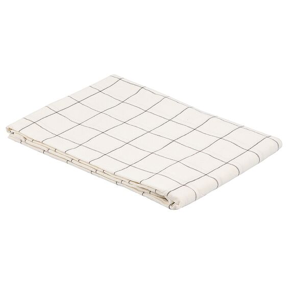 Скатерть из хлопка белого цвета в клетку из коллекции Essential, 170х170 см, изображение 3
