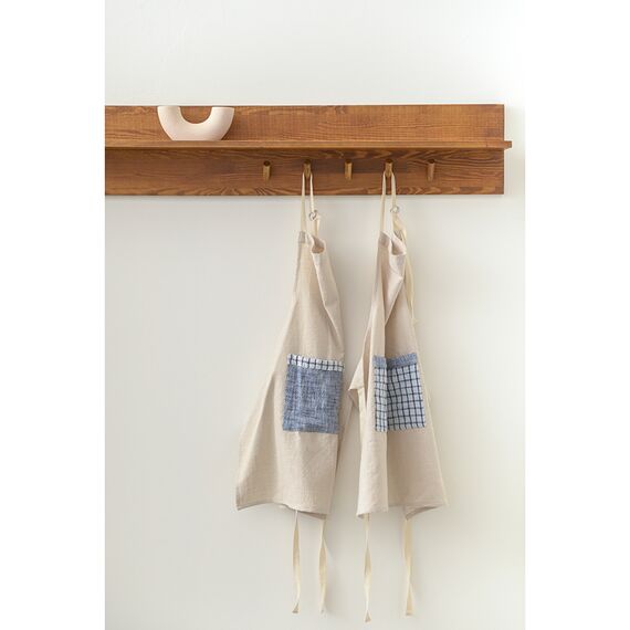 Фартук из плотного хлопка с контрастным карманом в клетку из коллекции Essential, 70х80 см, изображение 5