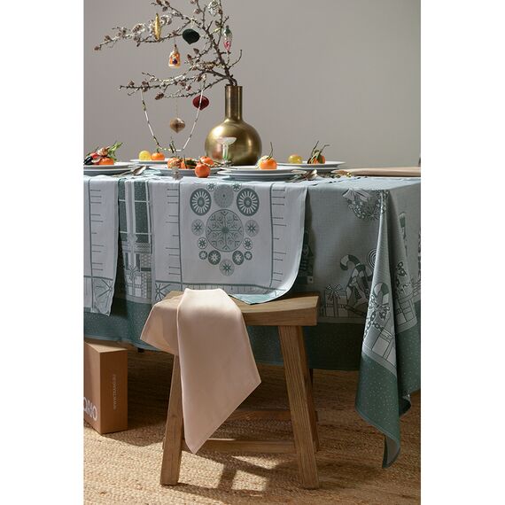 Скатерть из хлопка зеленого цвета с рисунком Щелкунчик из коллекции New Year Essential, 180х180см, изображение 3