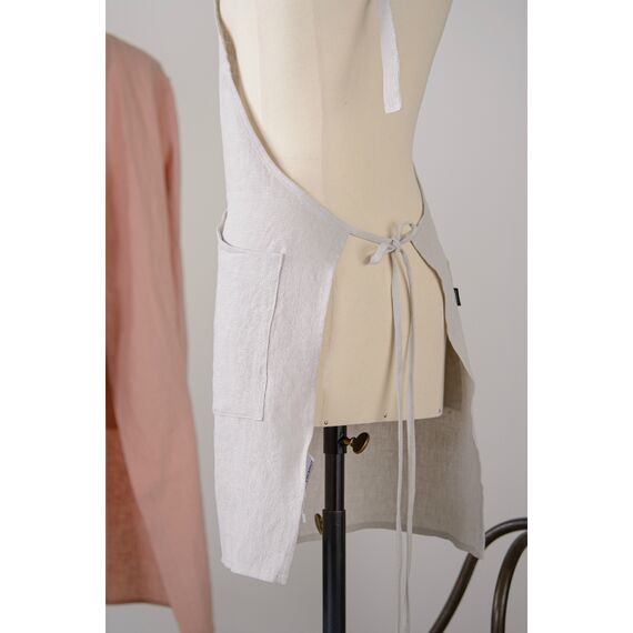 Фартук из умягченного льна бежевого цвета, 70х82 см, изображение 3