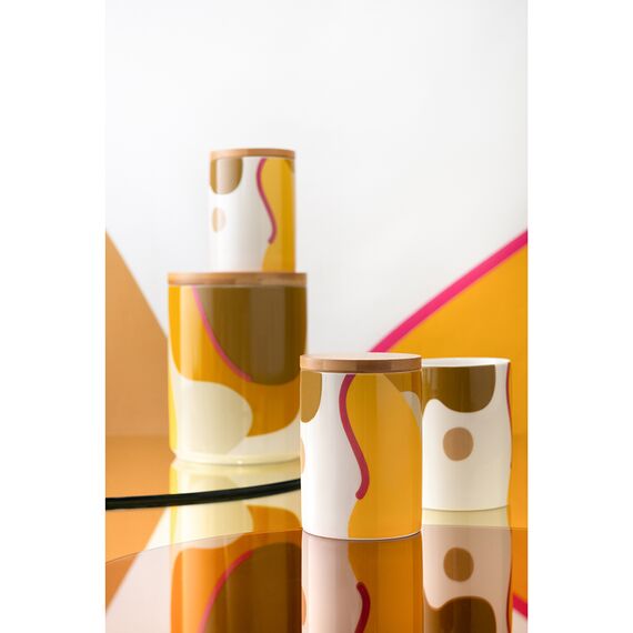 Банка для хранения горчичного цвета с авторским принтом из коллекции Freak Fruit, 1,25л, Tkano, изображение 7