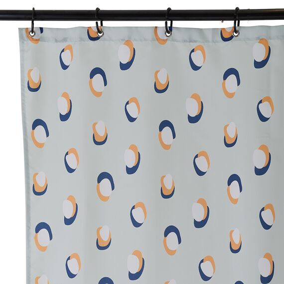 Штора для ванной мятного цвета с принтом Sun Spots  из коллекции Wild, 180х200 см, изображение 5