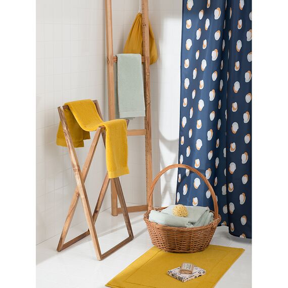 Штора для ванной темно-синего цвета с принтом Sun Spots  из коллекции Wild, 180х200 см, изображение 2