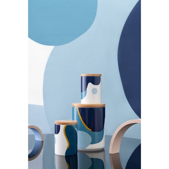 Банка для хранения синего цвета с авторским принтом из коллекции Freak Fruit, 275мл, Tkano, изображение 7