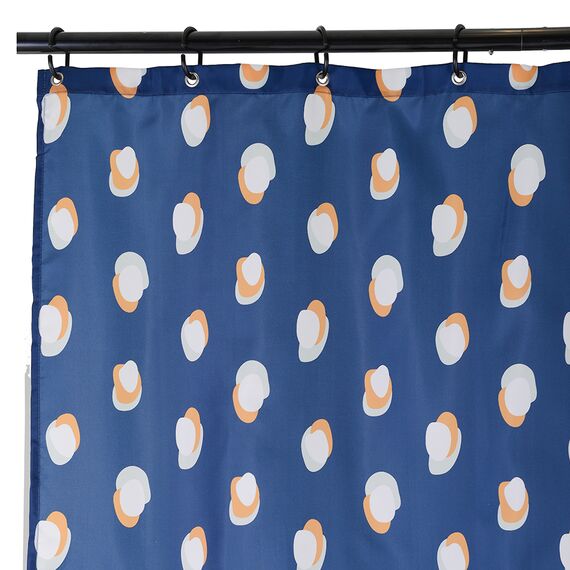 Штора для ванной темно-синего цвета с принтом Sun Spots  из коллекции Wild, 180х200 см, изображение 4