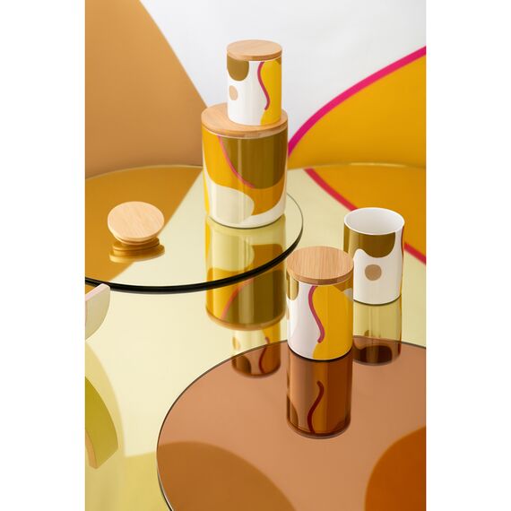 Банка для хранения горчичного цвета с авторским принтом из коллекции Freak Fruit, 1,25л, Tkano, изображение 2