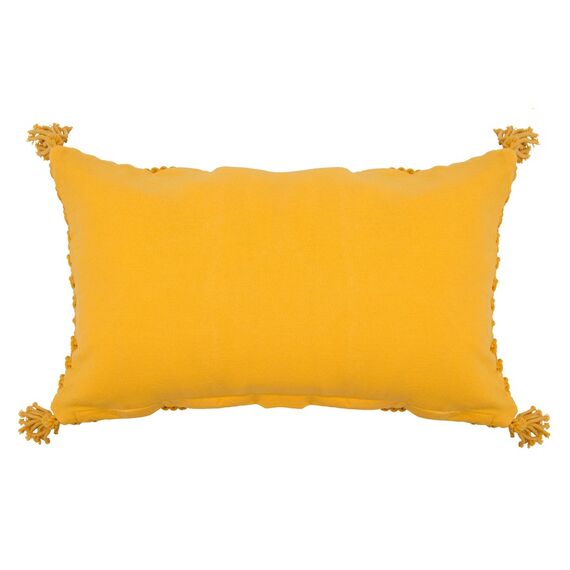 Чехол на подушку макраме горчичного цвета из коллекции Ethnic, 35х60 см, изображение 10