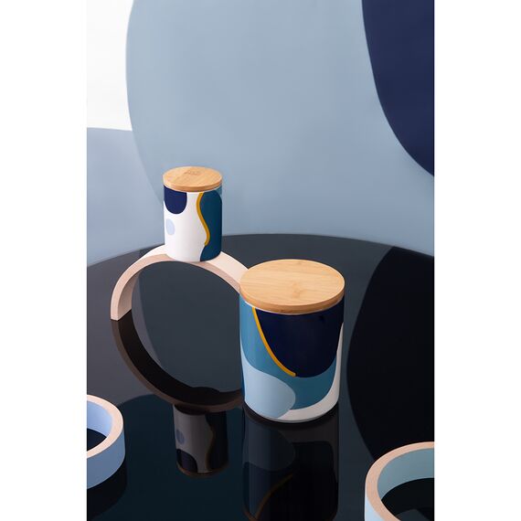 Банка для хранения синего цвета с авторским принтом из коллекции Freak Fruit, 1,25л, Tkano, изображение 2