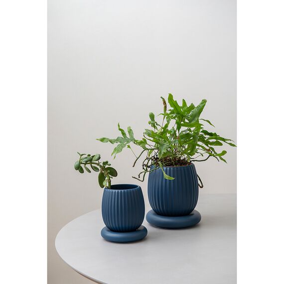 Горшок цветочный темно-синего цвета из коллекции Edge, 2,7л, Tkano, изображение 2