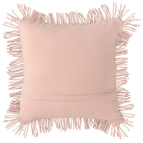 Чехол на подушку макраме с бахромой цвета пыльной розы из коллекции Ethnic, 45х45 см, изображение 3