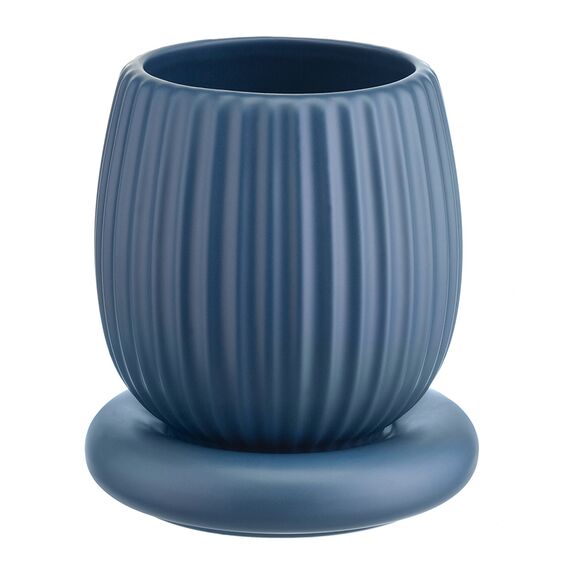 Горшок цветочный темно-синего цвета из коллекции Edge, 1,2л, Tkano