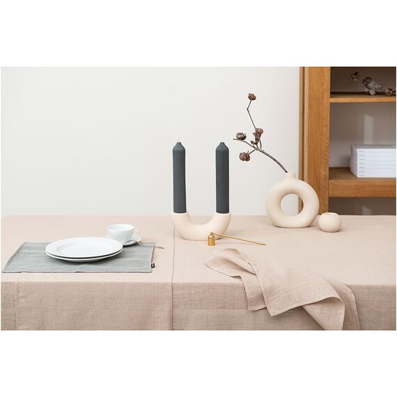 Дорожка на стол из стираного льна бежевого цвета из коллекции Essential, 45х150 см, изображение 2