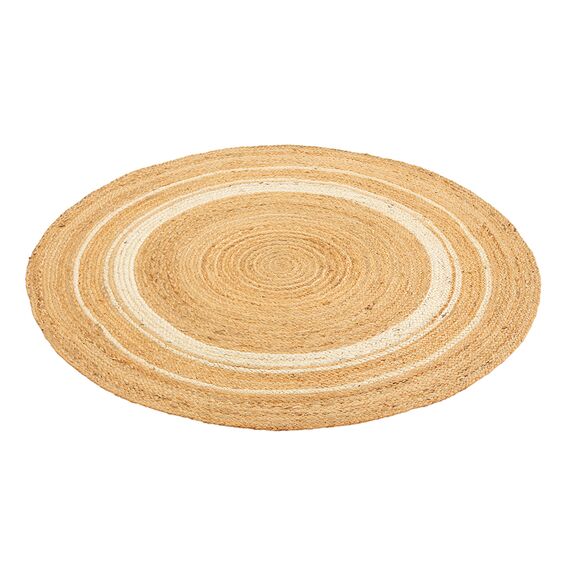 Ковер из джута круглый с вставками белого цвета из коллекции Ethnic, 90см, Tkano, изображение 3