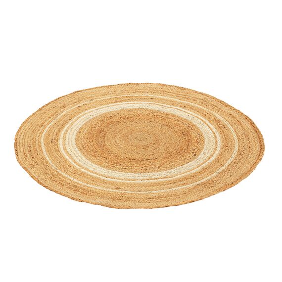 Ковер из джута круглый с вставками белого цвета из коллекции Ethnic, 120см, Tkano, изображение 3