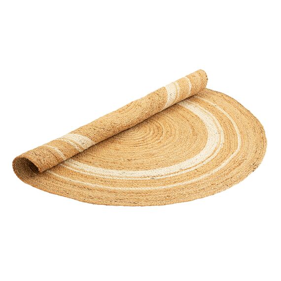 Ковер из джута круглый с вставками белого цвета из коллекции Ethnic, 90см, Tkano, изображение 4