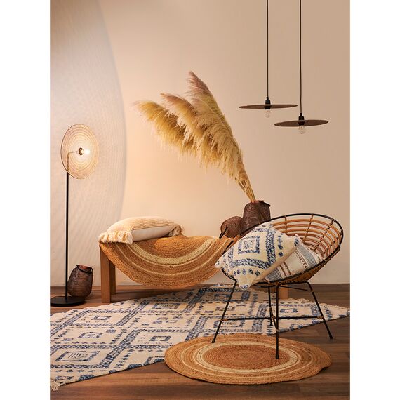 Ковер из джута круглый с вставками белого цвета из коллекции Ethnic, 90см, Tkano, изображение 7