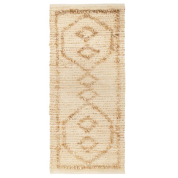 Ковер из джута и переработанного хлопка Kolkata из коллекции Ethnic, 70x160см, Tkano