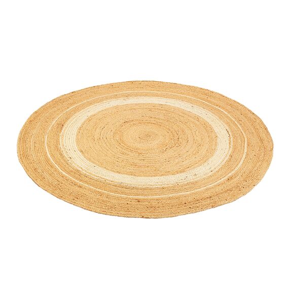 Ковер из джута круглый с вставками белого цвета из коллекции Ethnic, 150см, Tkano, изображение 3