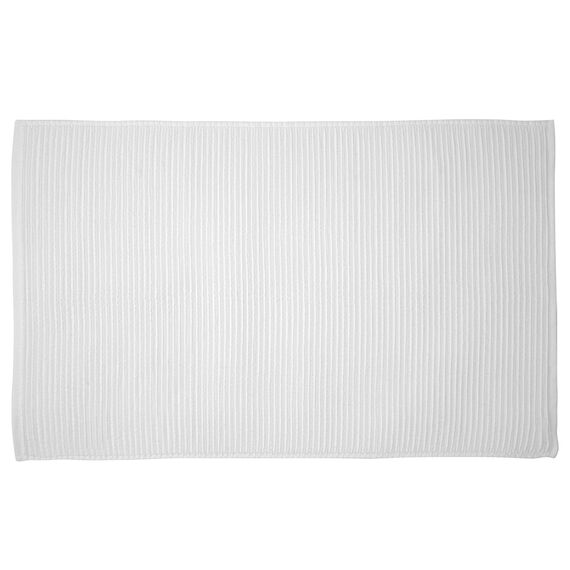 Коврик для ванной фактурный белого цвета из коллекции Essential, 50х80 см, Tkano