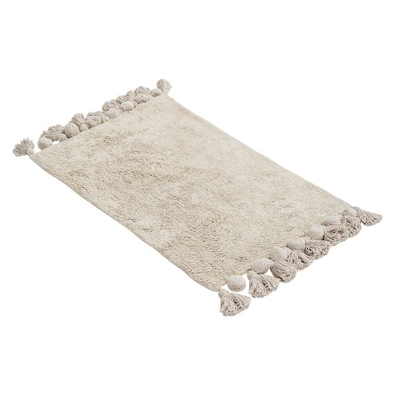 Коврик для ванной ворсовый с кисточками светло-серого цвета из коллекции Essential, 50х80 см, Tkano, изображение 5