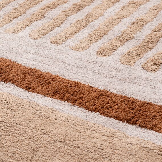 Ковер из хлопка с рисунком Tulip garden бежевого цвета из коллекции Terra, 120х180 см, изображение 8