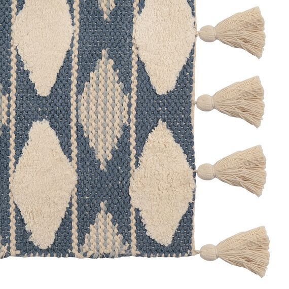 Ковер из хлопка синего цвета Argyle из коллекции Ethnic, 70х160 см, изображение 7