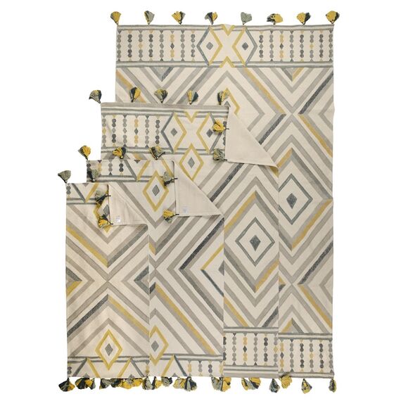 Ковер из хлопка с контрастным узором и кисточками из коллекции Ethnic, 200х300 см, изображение 11