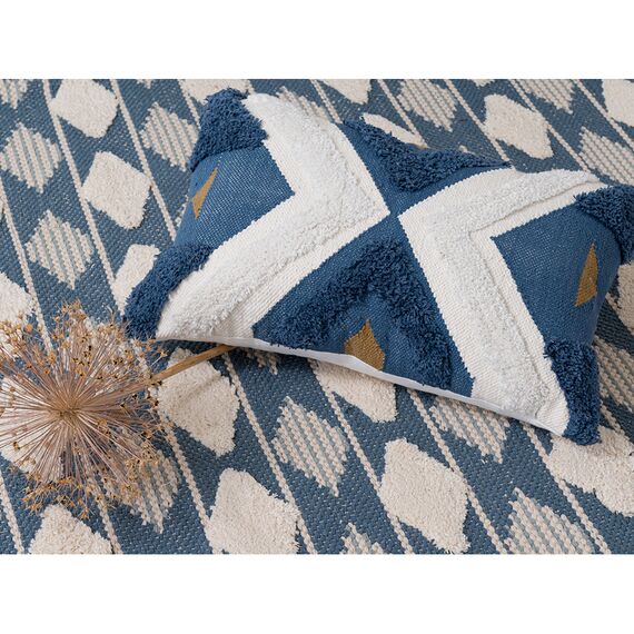 Ковер из хлопка синего цвета Argyle из коллекции Ethnic, 160х230 см, изображение 3