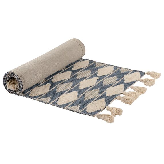 Ковер из хлопка синего цвета Argyle из коллекции Ethnic, 70х160 см, изображение 6