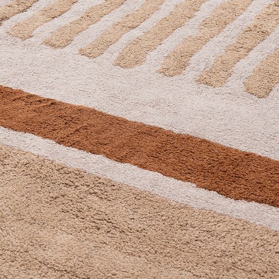 Ковер из хлопка с рисунком Tulip garden бежевого цвета из коллекции Terra, 160х230 см, изображение 8